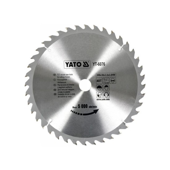 YATO Fűrésztárcsa fához 300 x 30 x 2,0 mm / 40T (YT-6076)