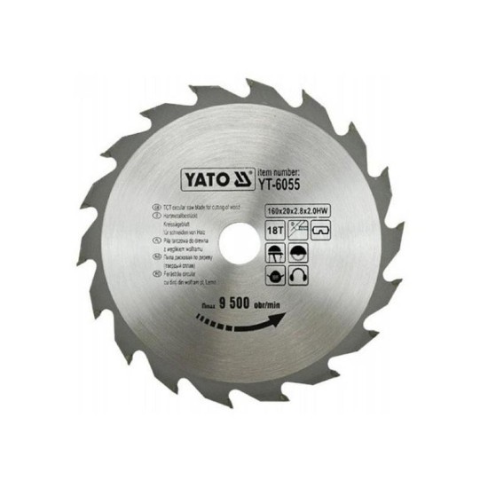 YATO Fűrésztárcsa fához 160 x 20 x 2,0 mm / 18T (YT-6055)