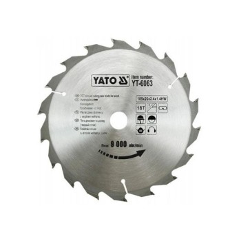 YATO Fűrésztárcsa fához 185 x 20 x 1,4 mm / 18T (YT-6063)