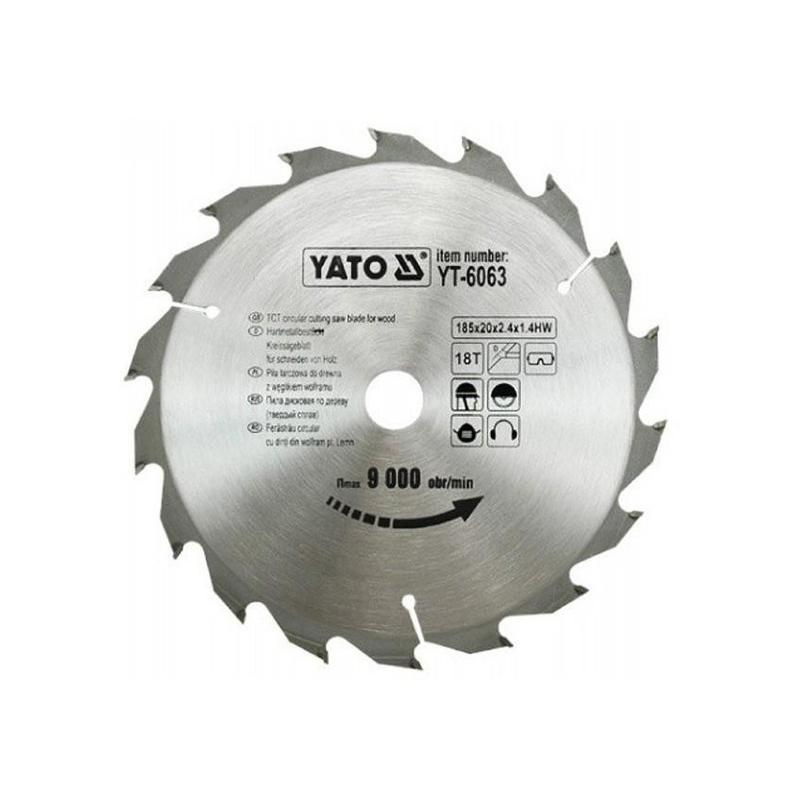 YATO Fűrésztárcsa fához 185 x 20 x 1,4 mm / 18T (YT-6063) YATO Fűrésztárcsa fához 185 x 20 x 1,4 mm / 18T (YT-6063)