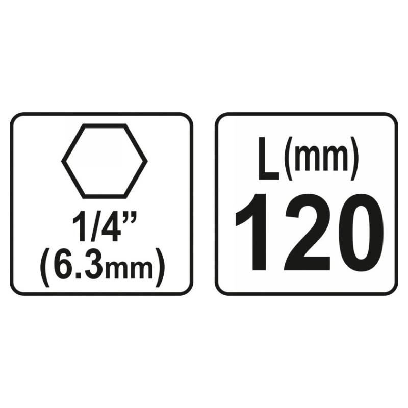 YATO Bithegy-tartó 120 mm 1/4' (YT-04671) YATO Bithegy-tartó 120 mm 1/4' (YT-04671)
