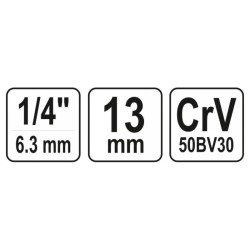 YATO Dugókulcs 1/4' 13 mm CrV (YT-14129)