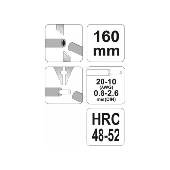 YATO Blankoló fogó 160 mm/0,8-2,6 mm (YT-2319)