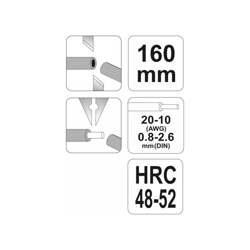 YATO Blankoló fogó 160 mm/0,8-2,6 mm (YT-2319)