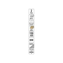 YATO Szablyafűrészlap 150 mm/18TPI bimetál (2 db/cs) (YT-33931) YATO Szablyafűrészlap 150 mm/18TPI bimetál (2 db/cs) (YT-33931)