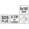 YATO Kőzetfúró 6 x 160/100 mm négyélű SDS-Plus (YT-41936)