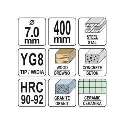 YATO Univerzális fúrószár 6 x 400/240 mm (YT-43960) YATO Univerzális fúrószár 6 x 400/240 mm (YT-43960)