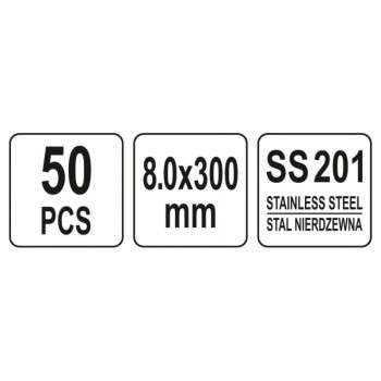 YATO Kábelkötegelő Inox 300 x 8,0 mm (50 db/cs) (YT-70582)