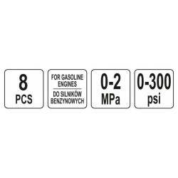 YATO Nyomásmérő készlet 8 részes (benzin) (YT-73022)