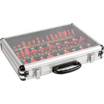 YATO YT-6803 felsőmaró készlet 35 részes – 8 mm szár, alu kofferben