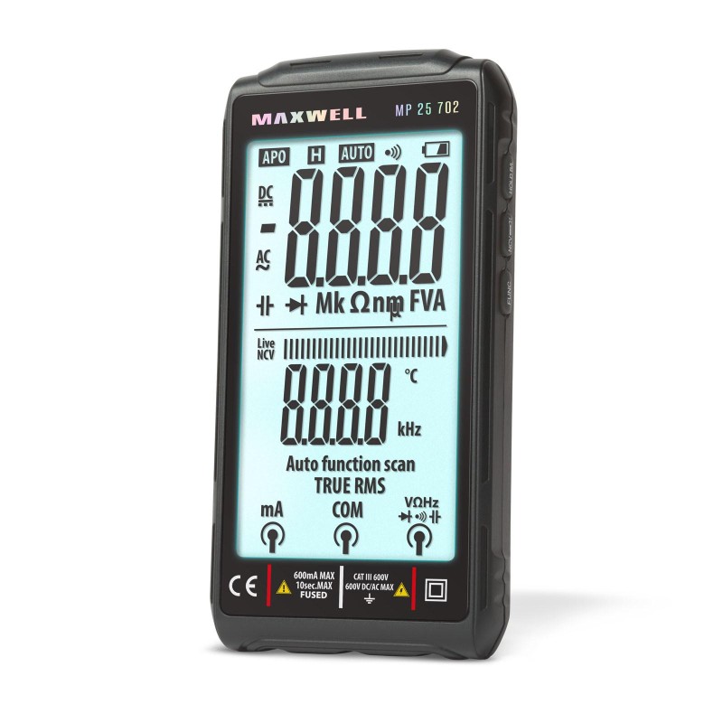Multiméter digitális DC 600 / AC 600 akkus 500 mAh 3.7V - Maxwell (PT-25702)