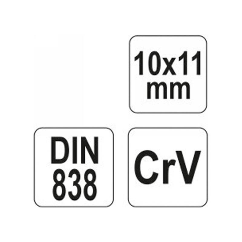 YATO Hajlított csillagkulcs 10 x 11 mm CrV (YT-03952)