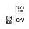 YATO Hajlított csillagkulcs 16 x 17 mm CrV (YT-03955)