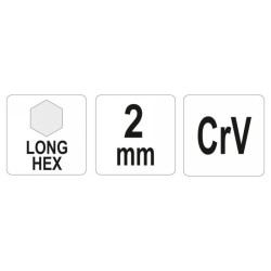 YATO Hosszú imbuszkulcs 2,0 mm CrV (YT-05431) YATO Hosszú imbuszkulcs 2,0 mm CrV (YT-05431)