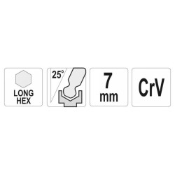 YATO Hosszú gömbfejű imbuszkulcs 7,0 mm CrV (YT-05459)