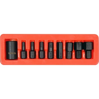 YATO Gépi imbusz bit készlet 9 részes 1/2' 6-19 mm dugókulcs adapterrel (YT-10662)
