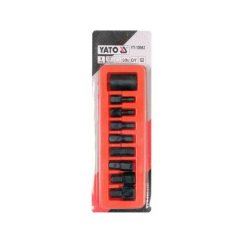 YATO Gépi imbusz bit készlet 9 részes 1/2' 6-19 mm dugókulcs adapterrel (YT-10662) YATO Gépi imbusz bit készlet 9 részes 1/2' 6-19 mm dugókulcs adapterrel (YT-10662)