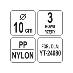 YATO Kefe 100 mm YT-24980 csőtisztítóhoz (YT-24970) YATO Kefe 100 mm YT-24980 csőtisztítóhoz (YT-24970)