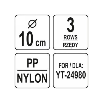 YATO Kefe 100 mm YT-24980 csőtisztítóhoz (YT-24970) YATO Kefe 100 mm YT-24980 csőtisztítóhoz (YT-24970)