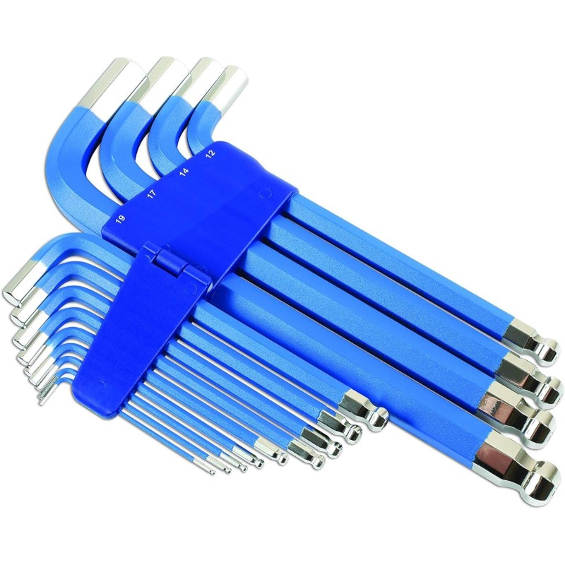 Imbuszkulcs készlet 13 db-os gömbvégű mágneses - H2 - H19 - Laser (LAS-7556)