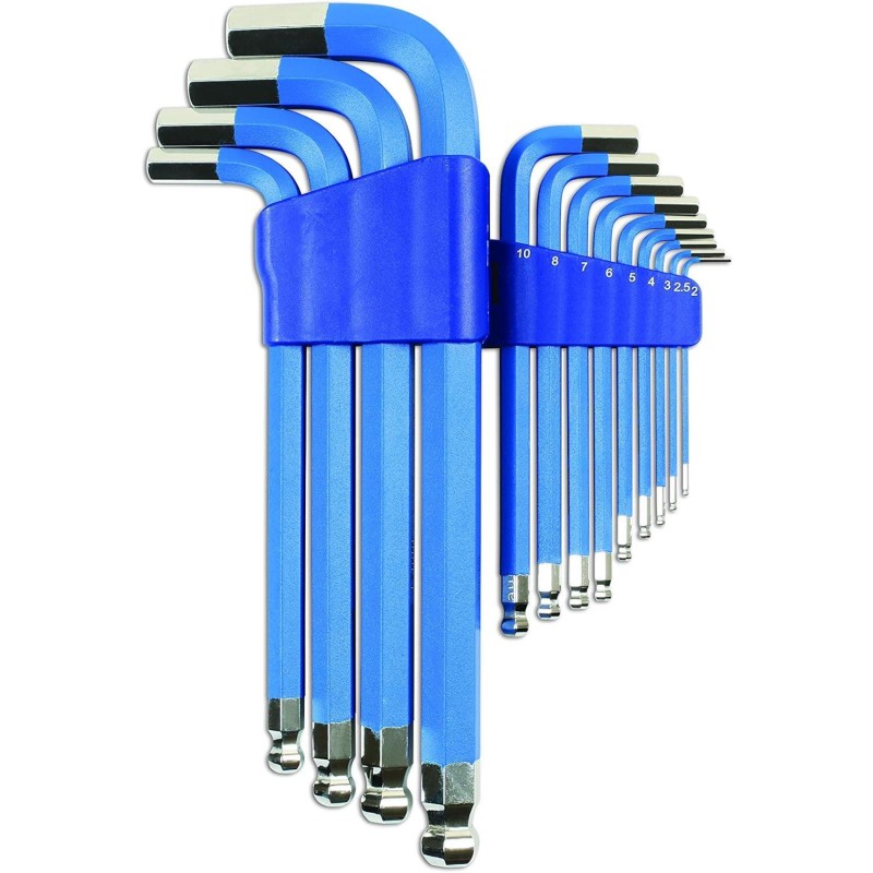 Imbuszkulcs készlet 13 db-os gömbvégű mágneses - H2 - H19 - Laser (LAS-7556)