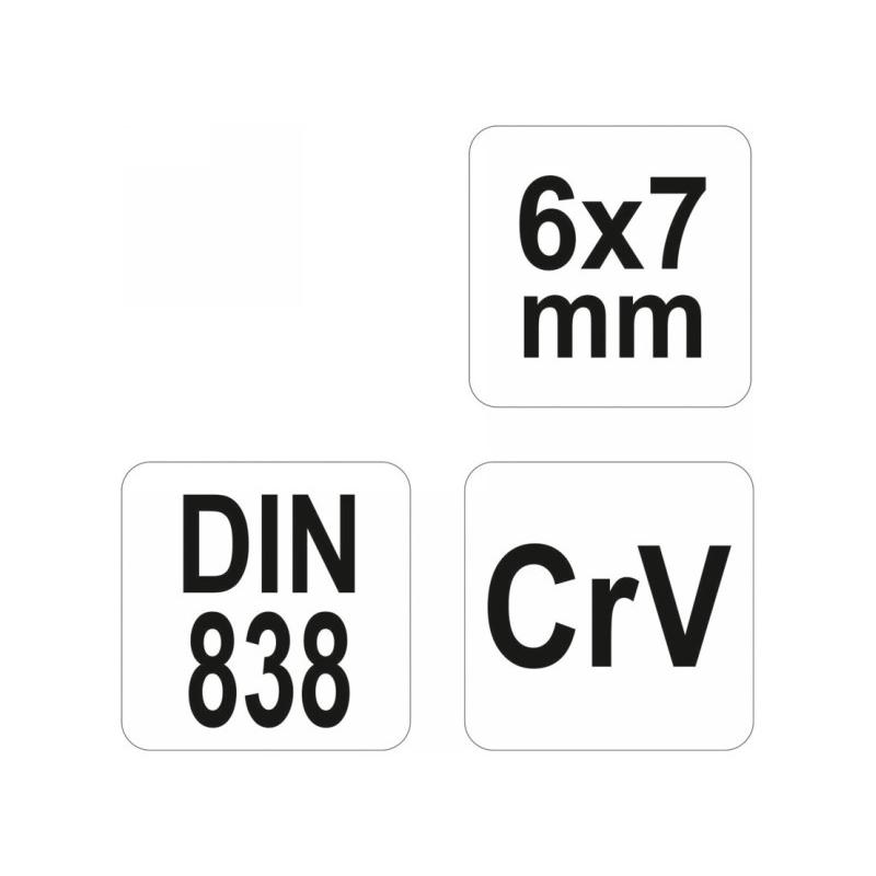 YATO Hajlított csillagkulcs 6 x 7 mm CrV (YT-03950)