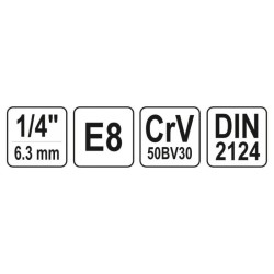 YATO Dugókulcs külső torx 1/4' E8 CrV (YT-05244)