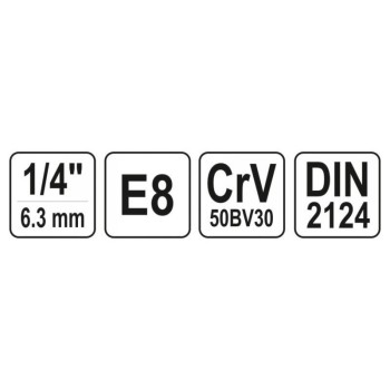 YATO Dugókulcs külső torx 1/4' E8 CrV (YT-05244) YATO Dugókulcs külső torx 1/4' E8 CrV (YT-05244)