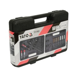 YATO Befecskendezőszelep tisztító készlet 19 részes 1/4' inox, műanyag, réz kefék (YT-17623)