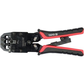 YATO Krimpelő fogó 205 mm UTP hálózati/RJ45 és telefon/RJ10, RJ11, RJ12 csatlakozókhoz (YT-22443)