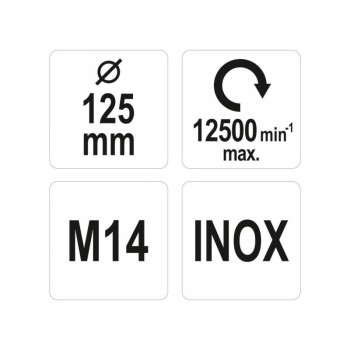 YATO Döntött körkefe M14 125 mm inox (YT-47612)