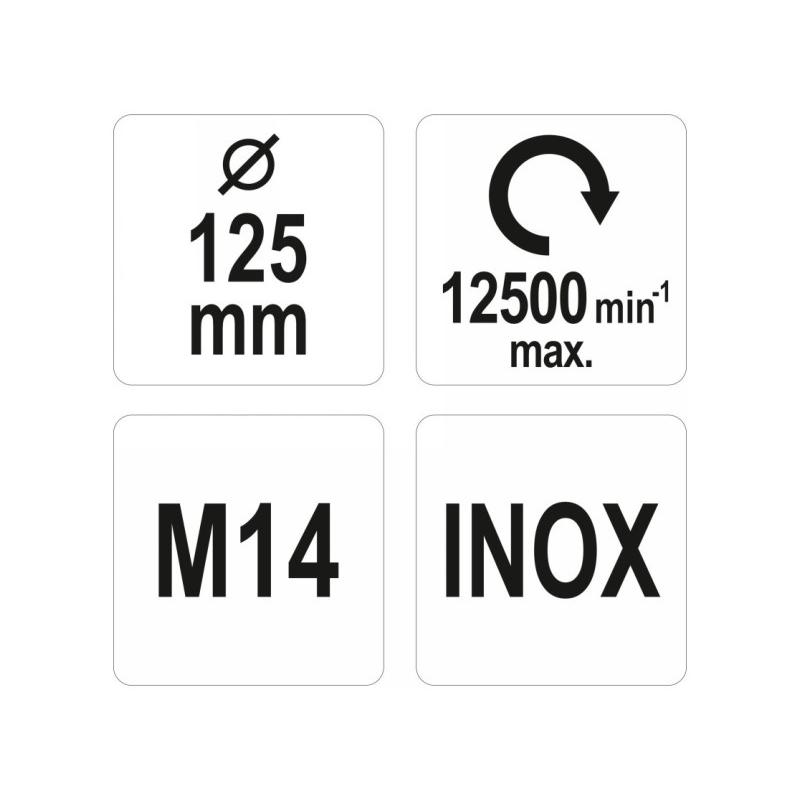 YATO Döntött körkefe M14 125 mm inox (YT-47612)