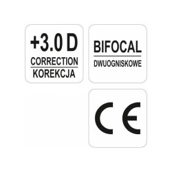 YATO Bifokális védőszemüveg +3 víztiszta (YT-73615) YATO Bifokális védőszemüveg +3 víztiszta (YT-73615)