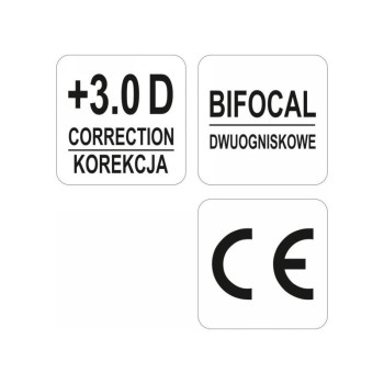 YATO Bifokális védőszemüveg +3 víztiszta (YT-73615) YATO Bifokális védőszemüveg +3 víztiszta (YT-73615)