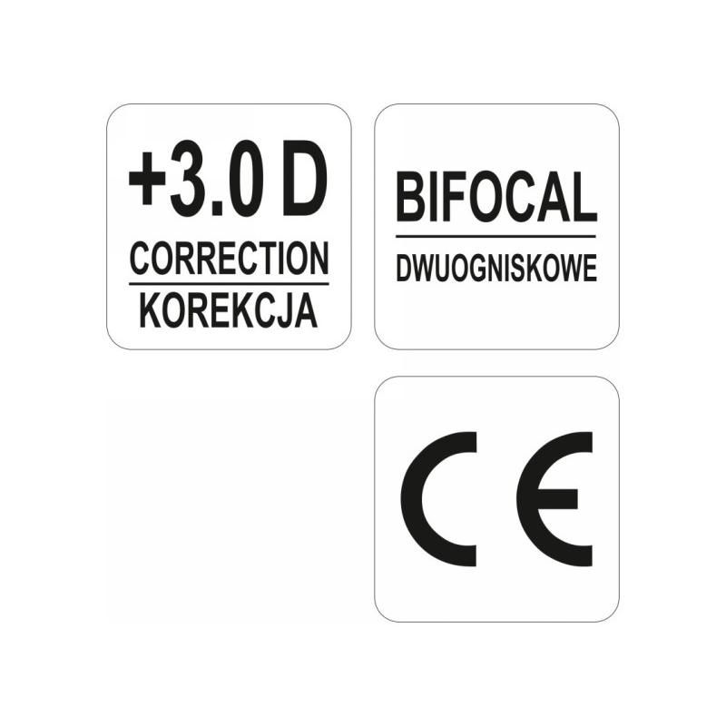 YATO Bifokális védőszemüveg +3 víztiszta (YT-73615)