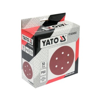 YATO Tépőzáras fíbertárcsa 150 mm / P60 6 lyukas (50 db/cs) (YT-834582)
