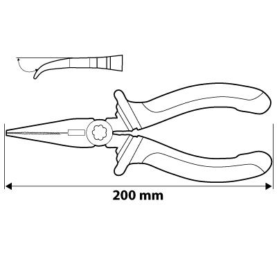 Hajlított CSŐRŰ FOGÓ 200MM (01-016) Hajlított CSŐRŰ FOGÓ 200MM (01-016)