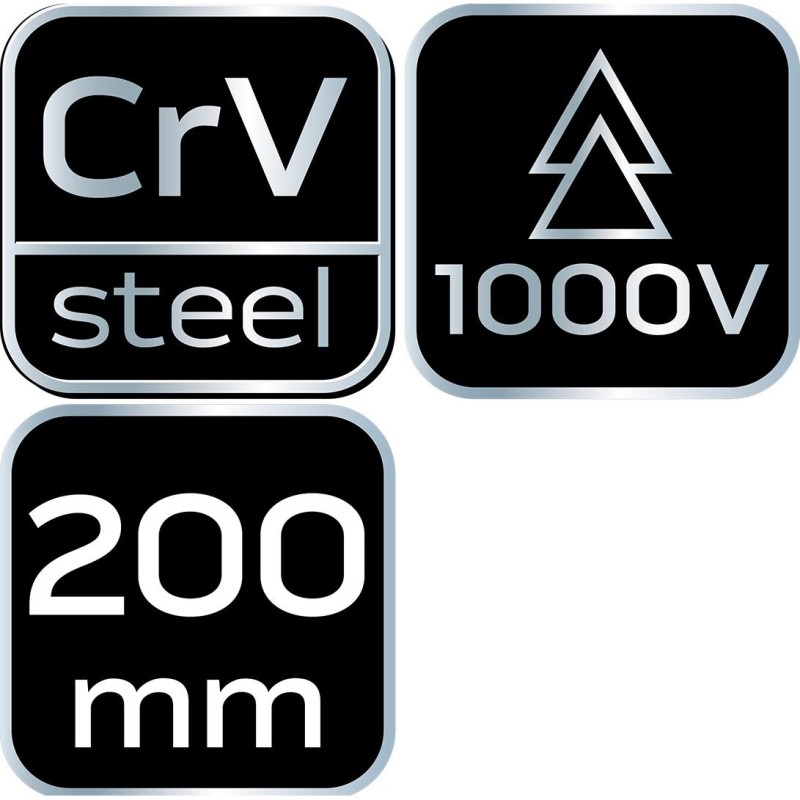 Kombinált fogó 1000V, szigetelt, 200MM(8''), CrV, polírozott (01-222)
