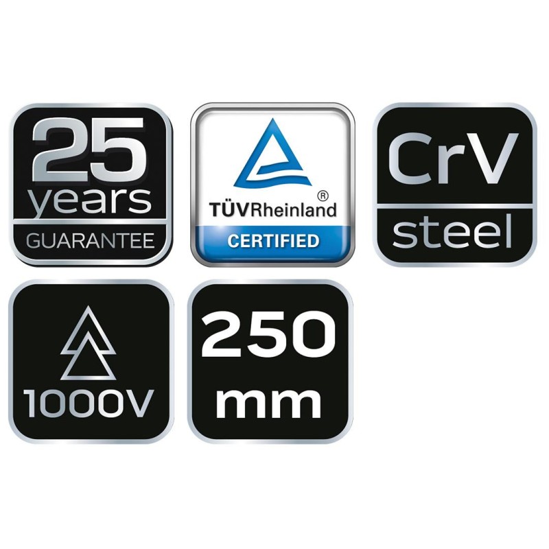 Vízpumpafogó 1000V, szigetelt, 250mm (10''), CrV, polírozott (01-232)