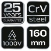 Kábelvágó fogó 1000V, szigetelt, 160mm (6''), CrV (01-233)