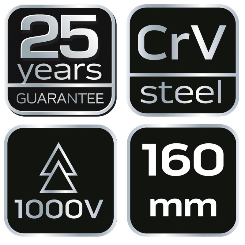 Kábelvágó fogó 1000V, szigetelt, 160mm (6''), CrV (01-233)