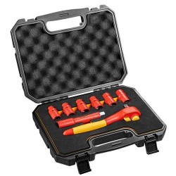 Dugókulcskészlet, 1/2'', 1000V, szigetelt 8db (01-307) Dugókulcskészlet, 1/2'', 1000V, szigetelt 8db (01-307)