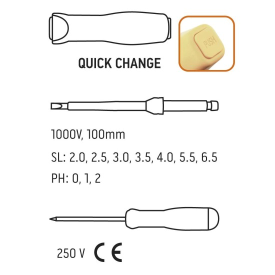 Csavarhúzó készlet 1000V, szigetelt, 12db (01-308)