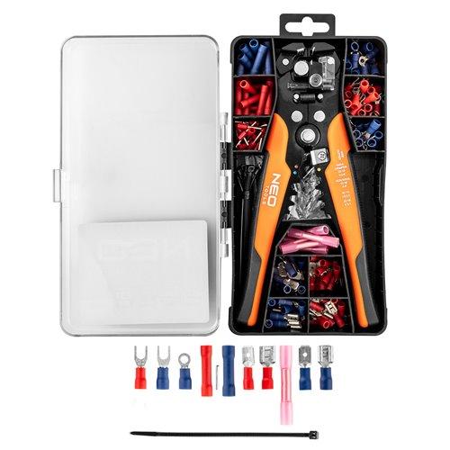 Kábelcsupaszító fogó, automata 200mm + csatlakozók 230db (01-542) Kábelcsupaszító fogó, automata 200mm + csatlakozók 230db (01-542)