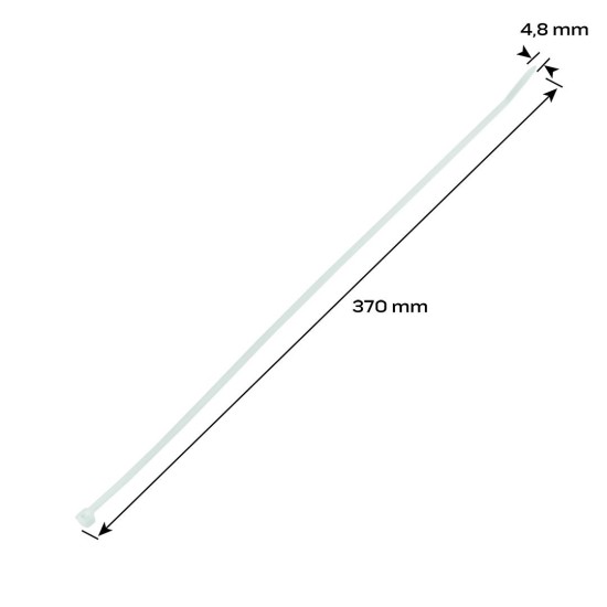 KÁBELKÖTEGELŐ, gyorskötöző, 4,8mm x 370mm, fehér, 75db (01-611)