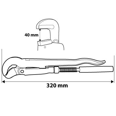 Csőfogó 90fok, 1'' (02-130)