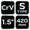 Csőfogó S, 1,5'', CV, 420mm (02-421)