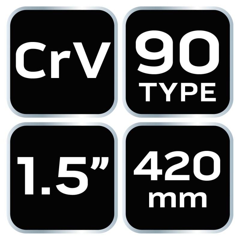 Csőfogó 90fok, 1,5'', CV, 420mm (02-424)