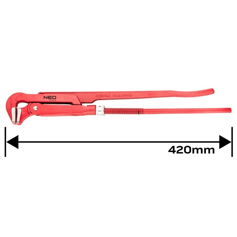 Csőfogó 90fok, 1,5'', CV, 420mm (02-424)