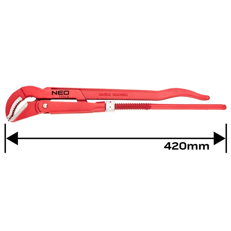 Csőfogó 45fok, 1,5'', CrV, Line, 420mm (02-427)